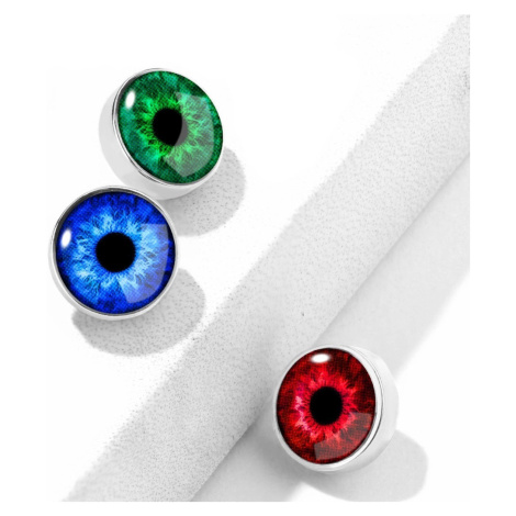 Náhradní díl do implantátu z chirurgické oceli, barevné oko, stříbrná barva, 1,6 mm - Barva: Zel Šperky eshop