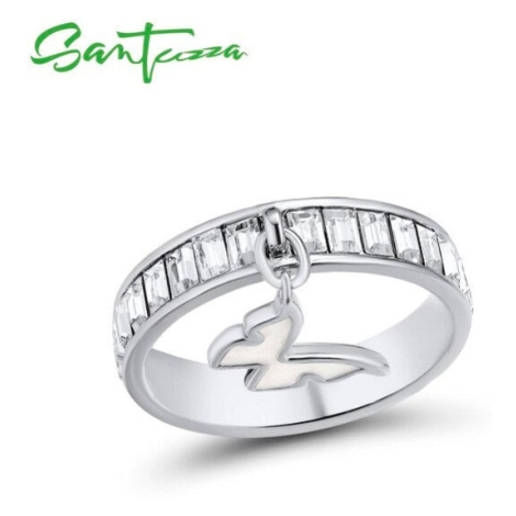 Stříbrný prsten s přívěskem barevný motýl FanTurra