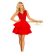Červené exkluzivní šaty s krajkou a výstřihem