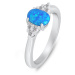 Brilio Silver Slušivý stříbrný prsten s opálem a zirkony RI109WB