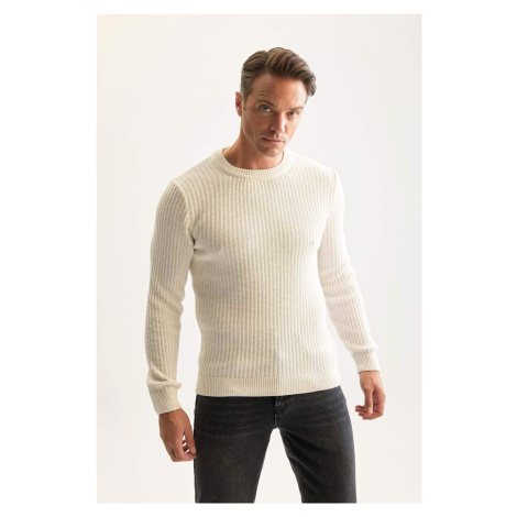 DEFACTO Standard Fit Crew Neck Textured Knitwear Sweater