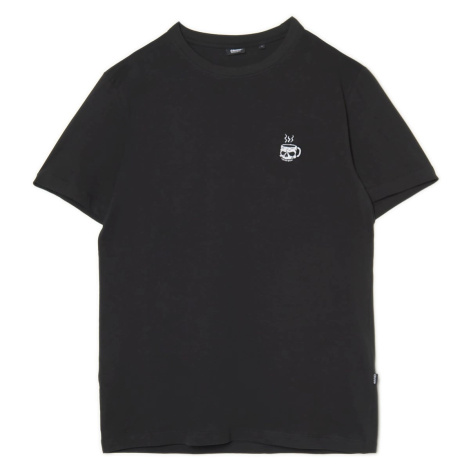 Cropp - Tričko s ozdobnou výšivkou - Černý