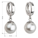 Stříbrné náušnice visací s perlou Preciosa bílé kulaté 31151.1