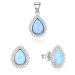 Beneto Půvabná souprava šperků s modrými opály AGSET231L (přívěsek, náušnice)