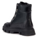 Kožené kotníkové boty Geox D VILDE B dámské, černá barva, na plochém podpatku, D36UAB 00085 C999