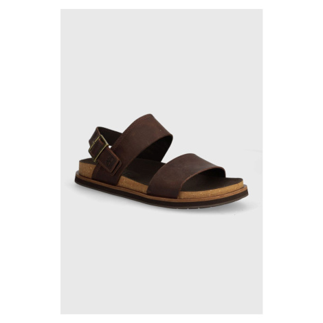 Kožené sandály Timberland Amalfi Vibes pánské, hnědá barva, TB0A419HV131