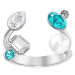 Swarovski Luxusní třpytivý prsten s krystaly a perlou Extra 5221602