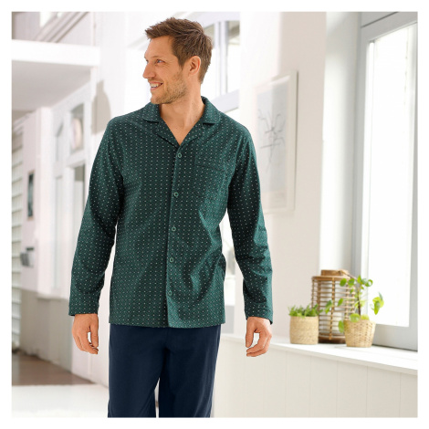 Blancheporte Pyžamová košile s potiskem a dlouhými rukávy zelená