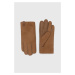 Semišové rukavice UGG hnědá barva