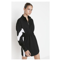Trendyol Black Color Block A-line Knitted Dress