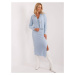 Světle modrý dámský komplet šaty a svetr s límečkem model 19664245 - Factory Price