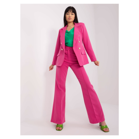 Tmavě růžový elegantní set - sako s kalhotami - ITALY MODA
