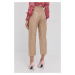 Kožené kalhoty Pinko dámské, pruhledná barva, jednoduché, high waist