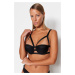 Trendyol Black Micro Rubber Detailed Push Up Knitted Bra