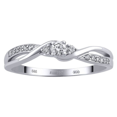 Diamantový prsten Ellen z bílého zlata Silvego