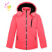 Dívčí zimní bunda KUGO BU610, neonově lososová Barva: Lososová