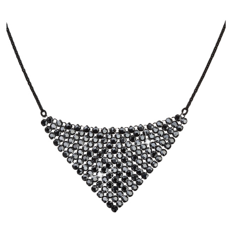 Evolution Group Stříbrný náhrdelník s krystaly Swarovski černý 32019.5