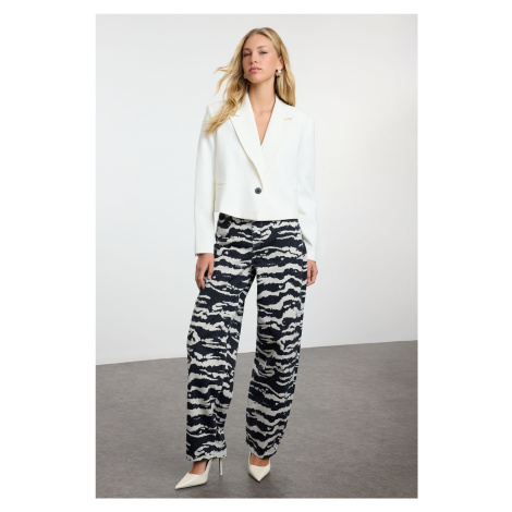 Trendyol Multicolored Zebra Print High Waist Skater Baggy Jeans