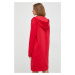 Bavlněné šaty Armani Exchange červená barva, midi