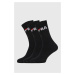 3 PACK černých vysokých ponožek 39-42 FILA