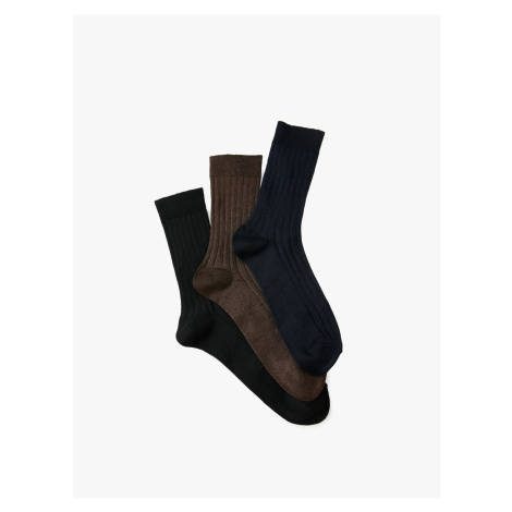 Koton 3-Piece Socks Set, Multicolor Textured