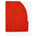 Oranžová pánská žebrovaná zimní čepice Tommy Hilfiger