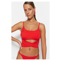 Trendyol červený bikinový top Bralette Tie