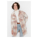 Trendyol Beige Lumberjack Checked Shirt with Two Pockets