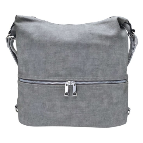 Velký světle šedý kabelko-batoh 2v1 s praktickou kapsou Tapple