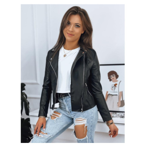 Kožená dámská bunda černé barvy DStreet