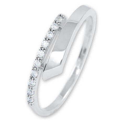 Brilio Něžný dámský prsten z bílého zlata s krystaly 229 001 00857 07