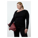 Trendyol Curve Black Smock Detailed Fine Knitwear Sweater