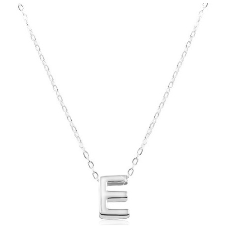 Nastavitelný náhrdelník, stříbro 925, velké tiskací písmeno E Šperky eshop