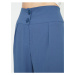 Modré široké kalhoty s rozparkem Trendyol