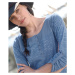 Blancheporte Tuniské tričko se žíhaným potiskem modrý melír