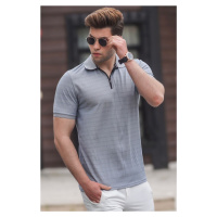 Madmext Gray Polo Neck Men's Knitwear T-Shirt 5117