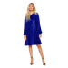 Šaty áčkového střihu s rukávy modré model 18257718 - Moe