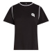 Tričko karl lagerfeld ikonik 2.0 t-shirt w piping černá