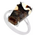 AutorskeSperky.com - Stříbrný prsten s dřevěnou fosílií - S6101