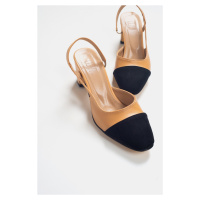 LuviShoes Skin Toning Black Suede Women's Heeled Shoes