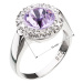 Stříbrný prsten s krystaly Swarovski fialový kulatý 35026.3 Violet 54