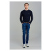 SVETR GANT COTTON CABLE C-NECK EVENING BLUE