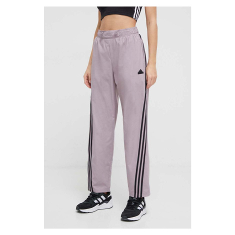 Kalhoty adidas dámské, fialová barva, vzorované, IS3655