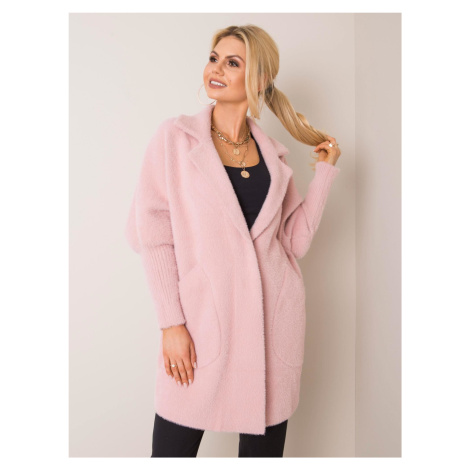 Dámský růžový kabát -pink Pudrová BASIC