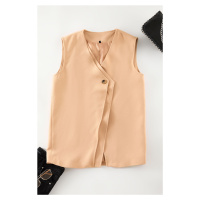 Trendyol Beige Double Breasted Woven Vest