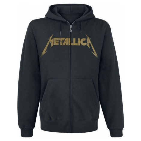 Metallica Hetfield Iron Cross Guitar Mikina s kapucí na zip černá