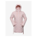 Světle růžový dámský zimní nepromokavý kabát NAX Velona