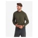 Ombre Men's knitted half turtleneck with viscose - mustard