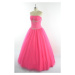 dlouhé sytě růžové plesové šaty s tylovou sukní Silva