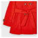 Kabátek s páskem a kapucí červený MINI Mayoral